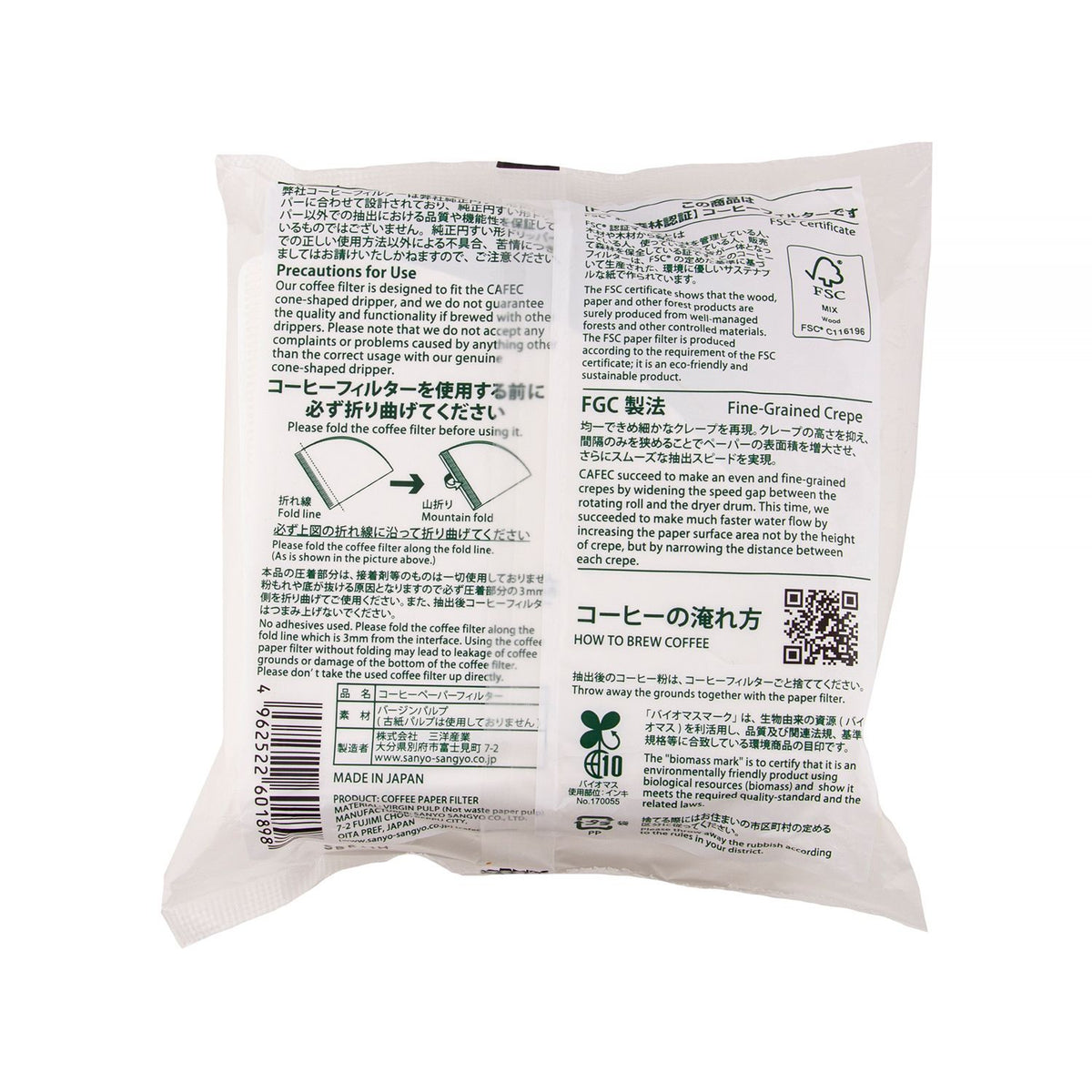 Cafec - filtry białe ABACA+ 4cup 100 sztuk