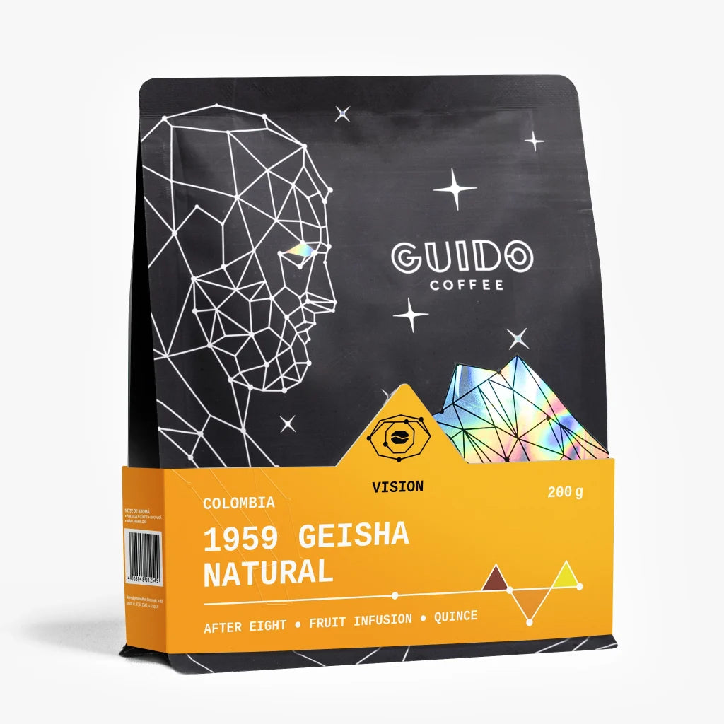 Kawa specialty Kolumbia 1959 Geisha – Guido | After Eight, pigwa, napar owocowy
